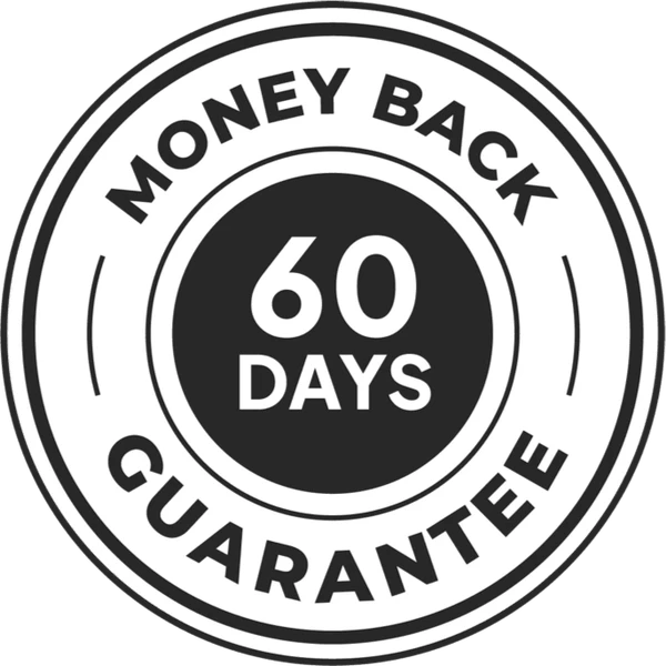 60-day money back guarantee seal